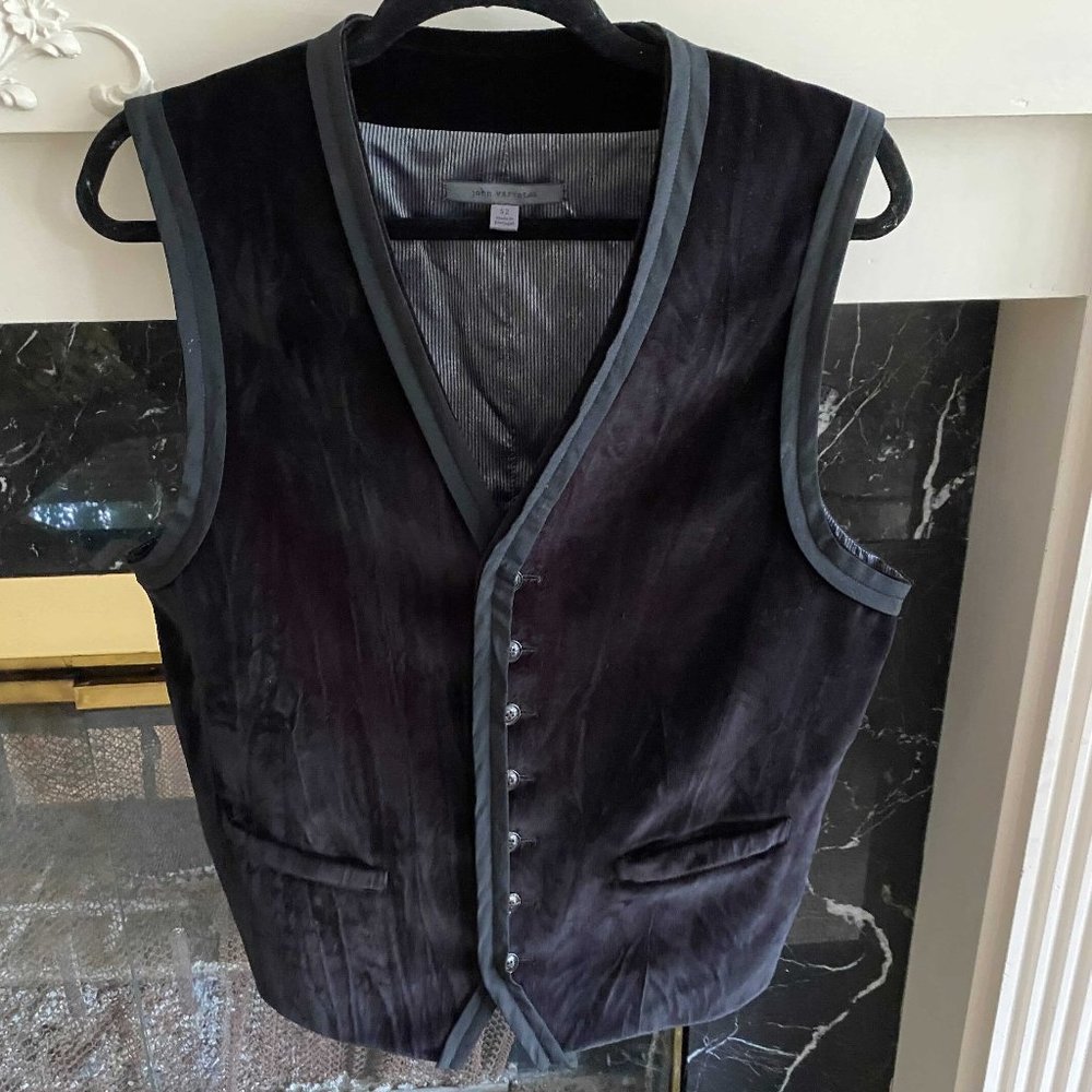 Black John Varvatos Virgin Wool Vest - Size 52